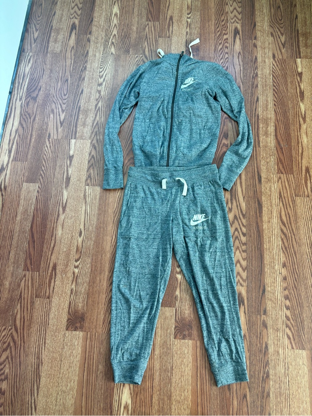 Nike Gray Heather Zip Hoodie & Jogger Set